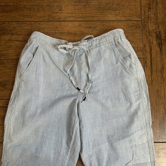 J. Crew Light Blue Chambray Coastal Casual Ankle Pants Drawstring Waist Size S - Picture 9 of 10
